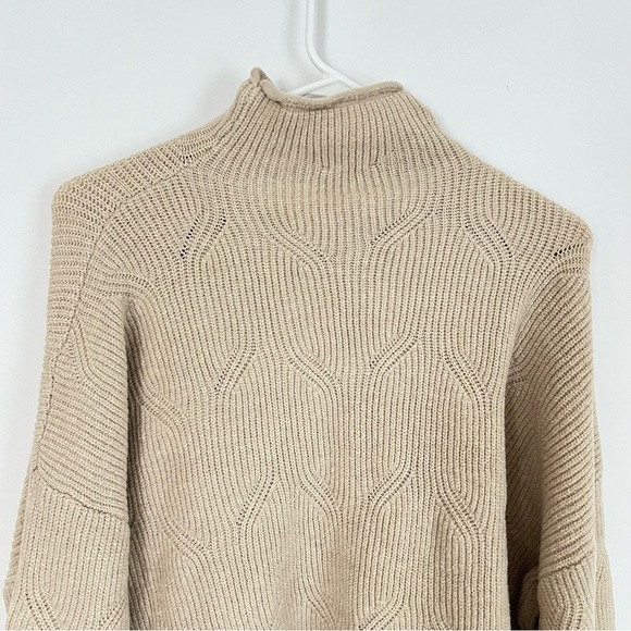 Mock Turtleneck Taupe Sizes S,M & L Chic Extra Long Sleeve - Picture 11 of 14